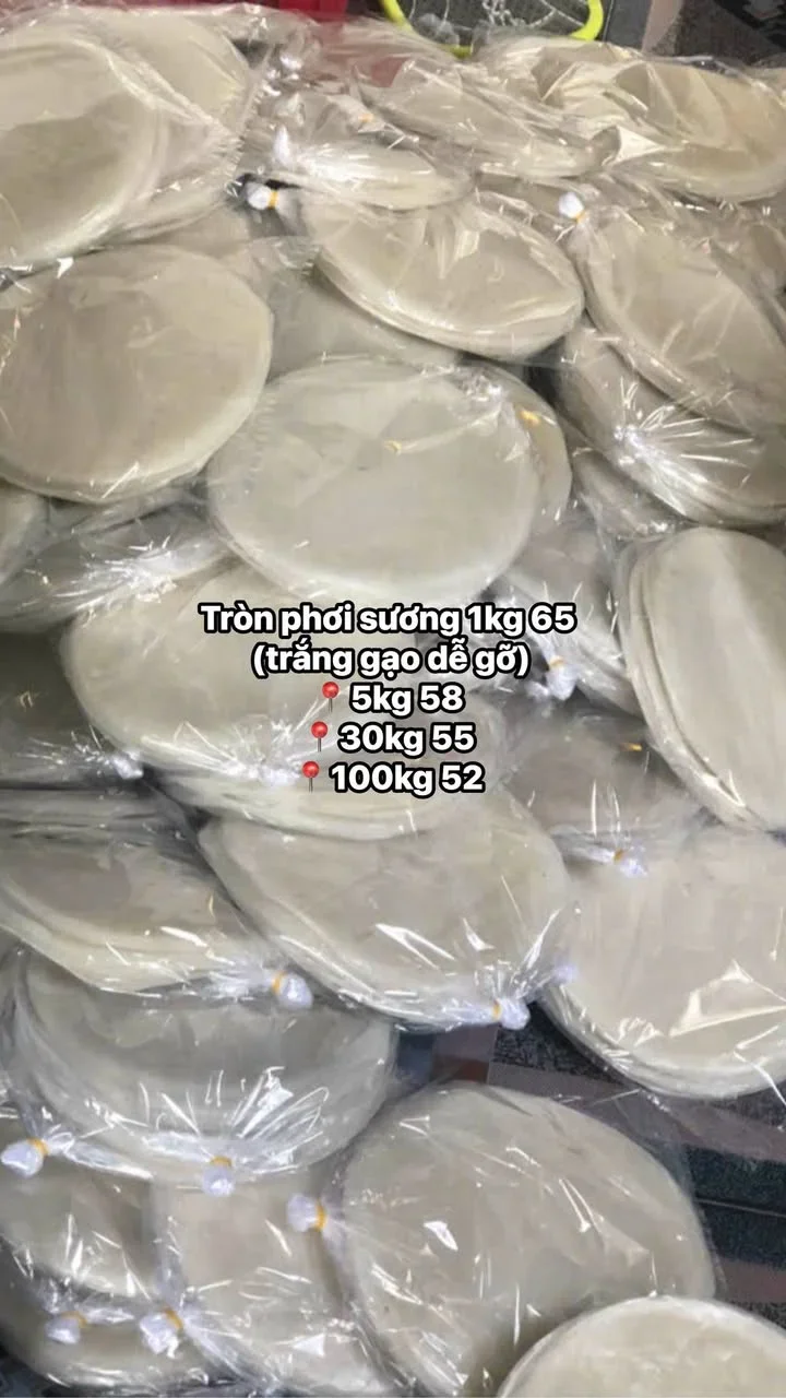 Bánh tráng tròn phơi sương