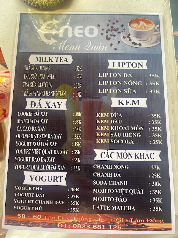 NEO Coffee - Menu 18